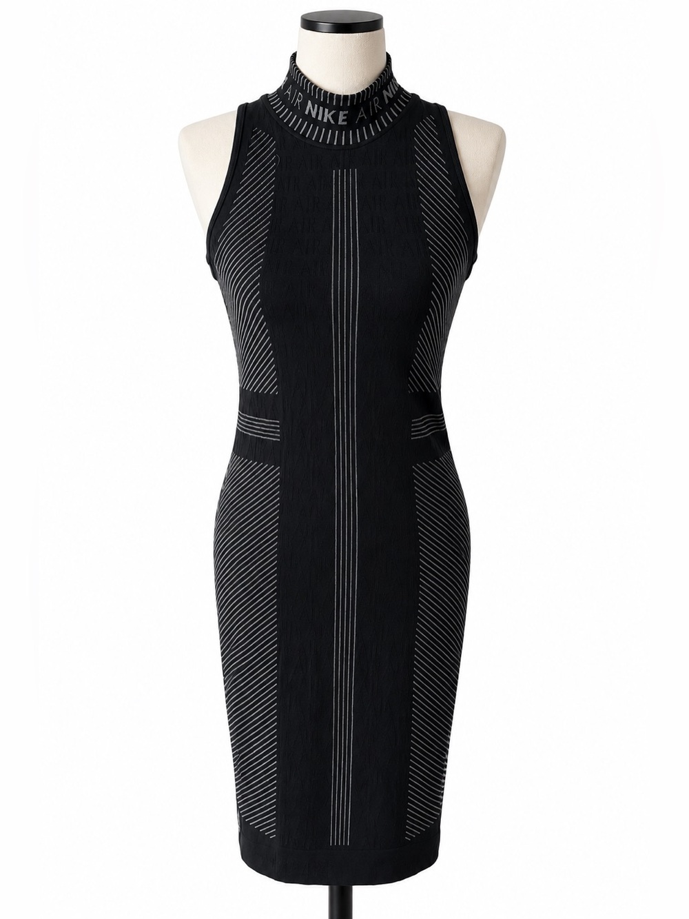 Nike Air Jacquard Knit Sleeveless Midi Dress Black Size L